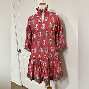 Victoria Dunn Red Floral Long Sleeve Dress